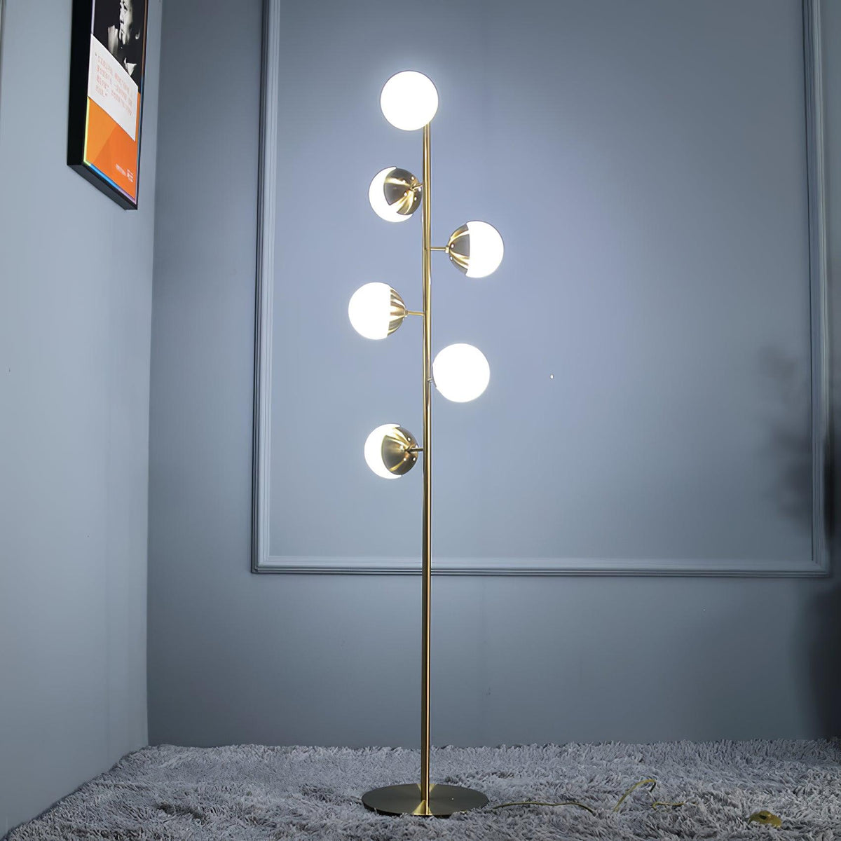 Lampadaire à plusieurs abat-jour en verre