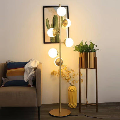 Lampadaire à plusieurs abat-jour en verre
