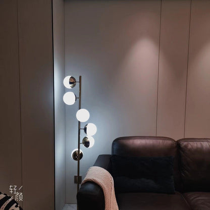 Lampadaire à plusieurs abat-jour en verre