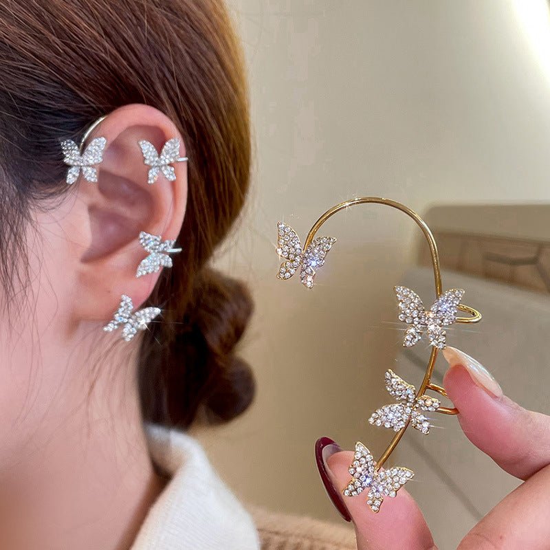 Clips d’oreilles ornés de zircons, sans perçage