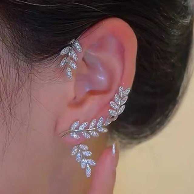 Clips d’oreilles ornés de zircons, sans perçage