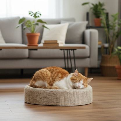 Panier ovale pour chat en sisal