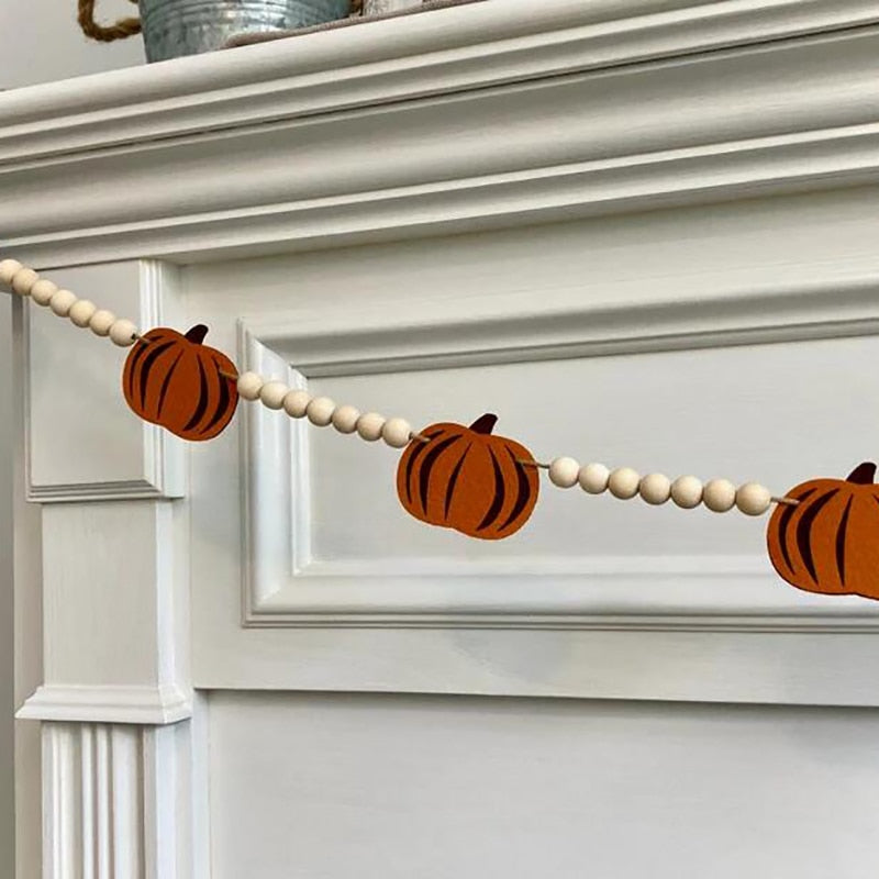 Guirlande de citrouilles en feutrine