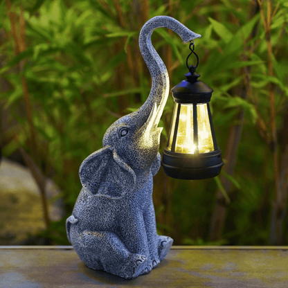 Solar elephant-shaped garden lamp