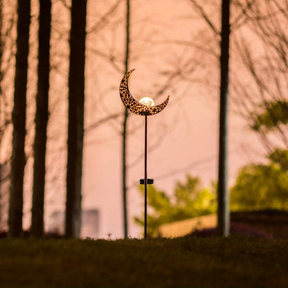 Lampe solaire de jardin en verre et métal