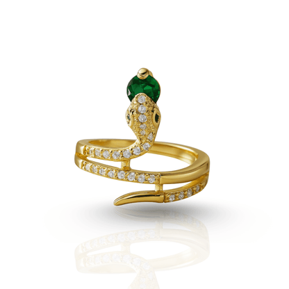 Snake ring with cubic zirconia stones