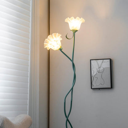 Lampa podłogowa z motywem kwiatowym