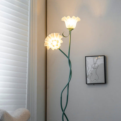Lampa podłogowa z motywem kwiatowym