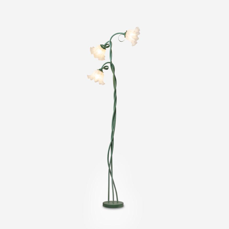 Lampa podłogowa z motywem kwiatowym
