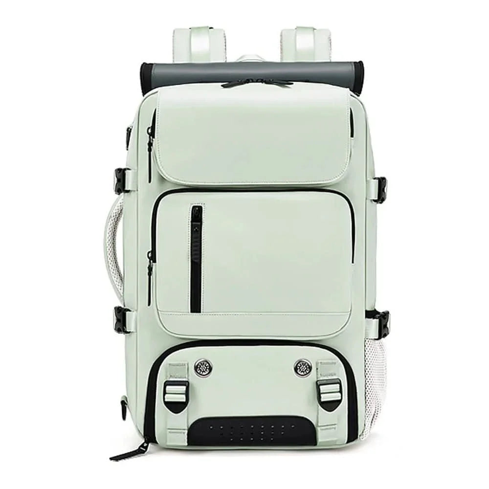 Travel backpack with a shoe compartment
