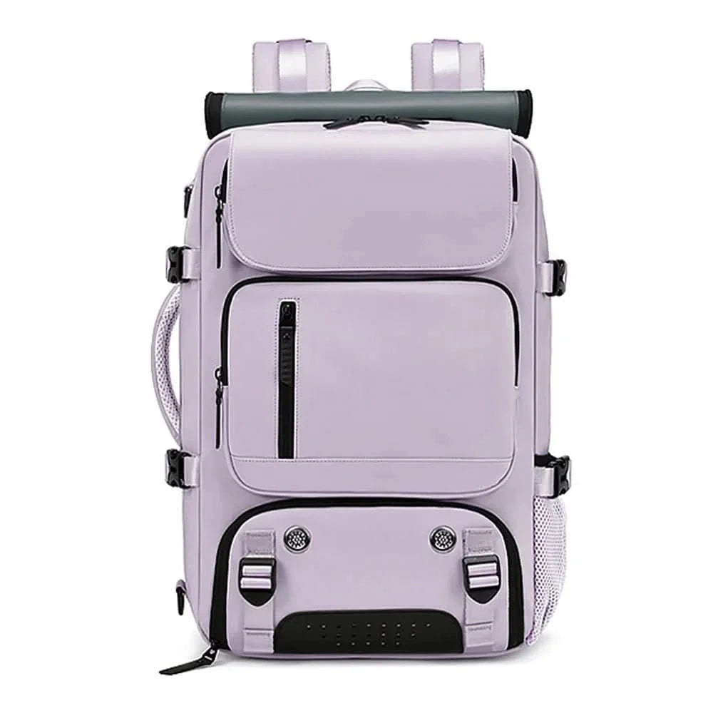 Travel backpack with a shoe compartment