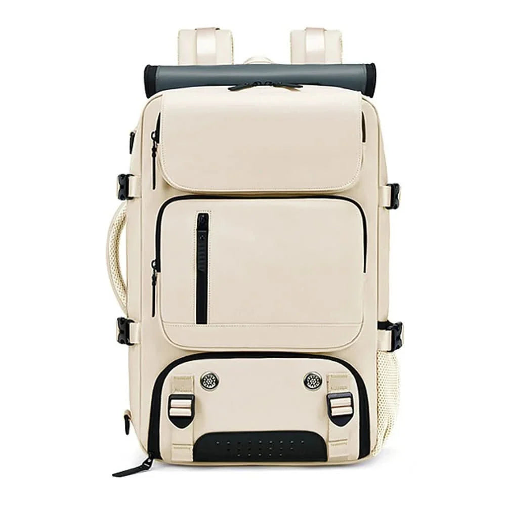 Travel backpack with a shoe compartment