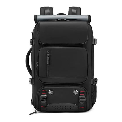 Travel backpack with a shoe compartment