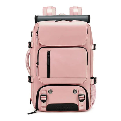 Travel backpack with a shoe compartment