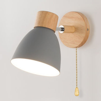 Scandinavian wall lamp with a pull-cord switch