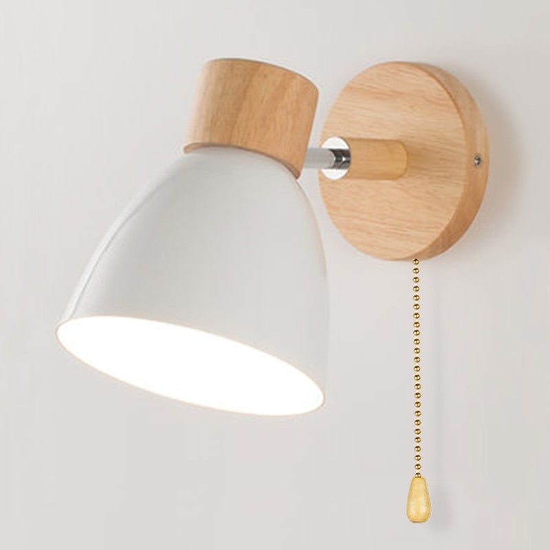 Scandinavian wall lamp with a pull-cord switch