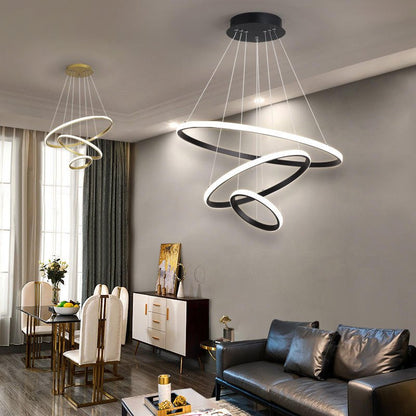Three-ring LED ceiling light