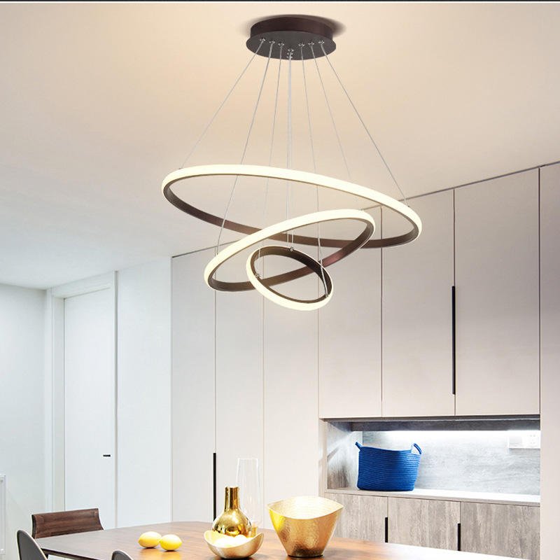 Three-ring LED ceiling light