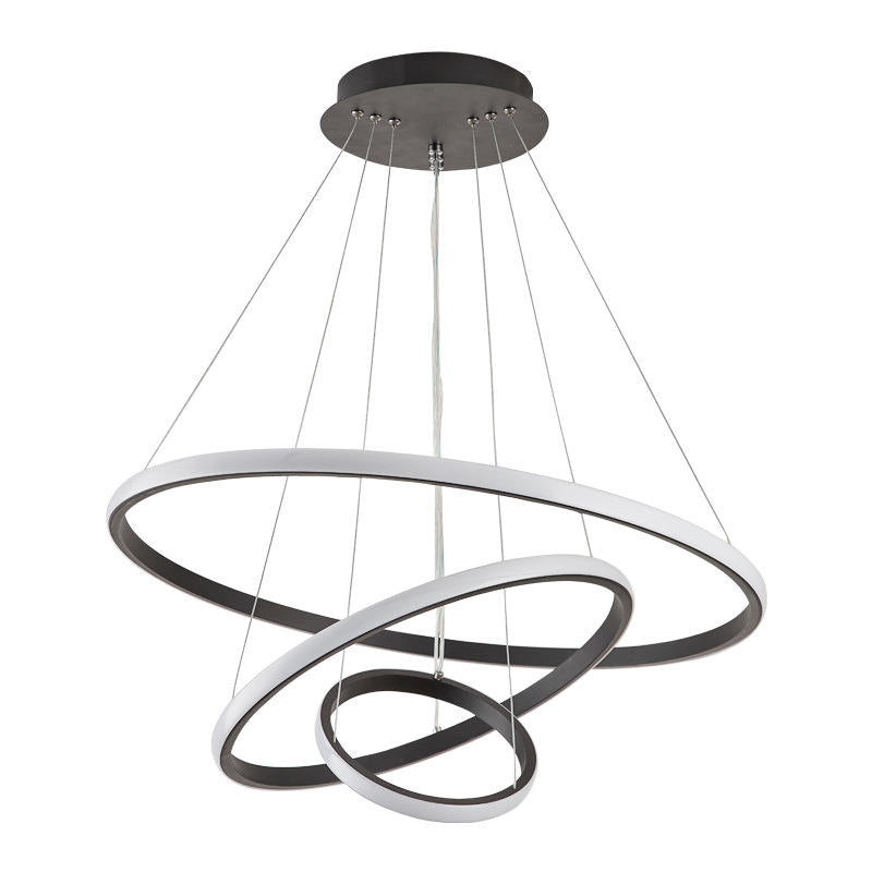 Three-ring LED ceiling light