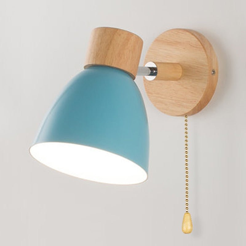 Scandinavian wall lamp with a pull-cord switch