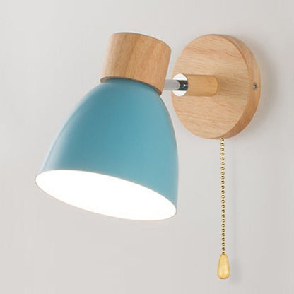 Scandinavian wall lamp with a pull-cord switch