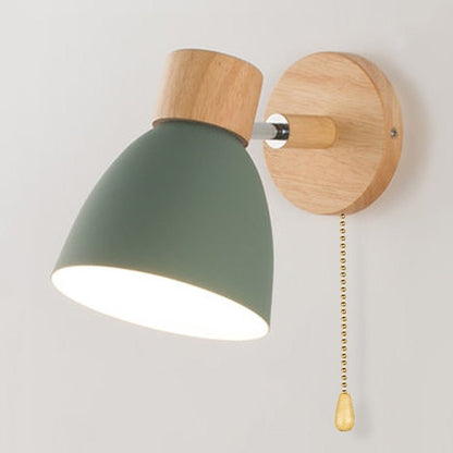 Scandinavian wall lamp with a pull-cord switch