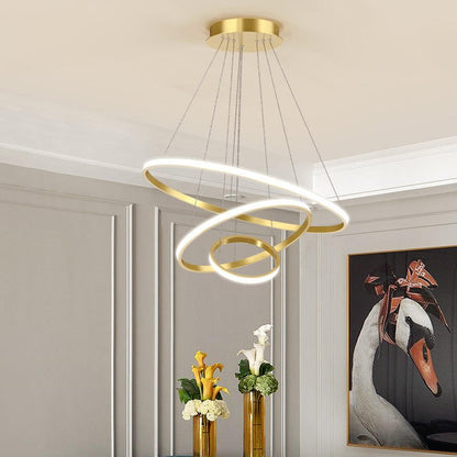 Three-ring LED ceiling light