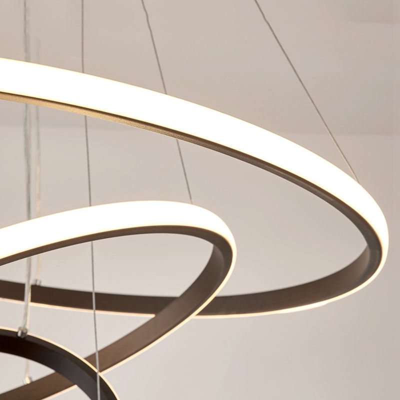 Three-ring LED ceiling light