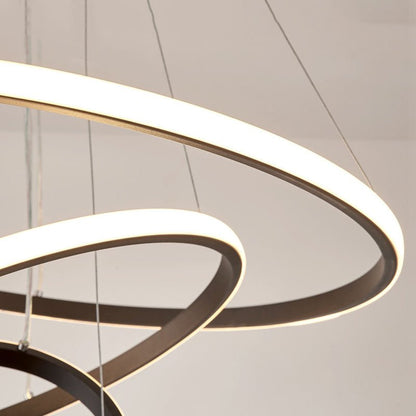Three-ring LED ceiling light