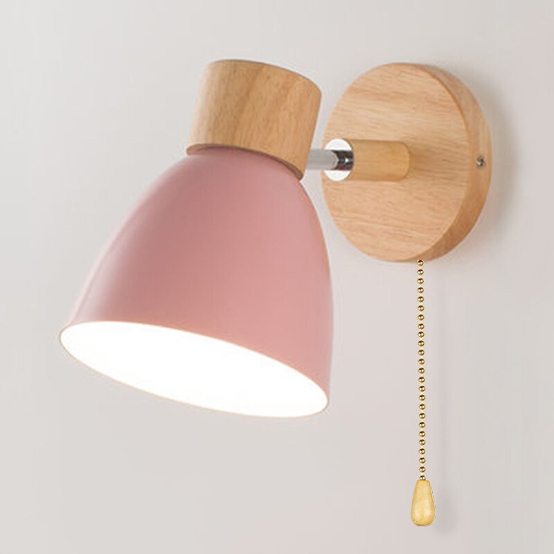 Scandinavian wall lamp with a pull-cord switch