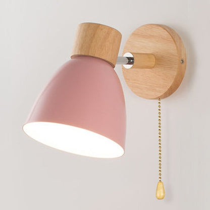 Scandinavian wall lamp with a pull-cord switch