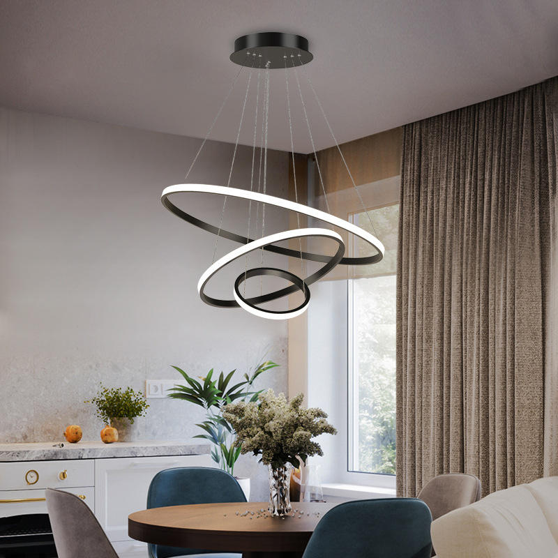 Three-ring LED ceiling light