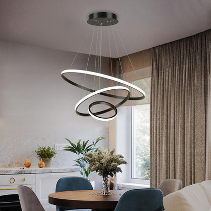 Three-ring LED ceiling light
