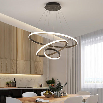 Three-ring LED ceiling light