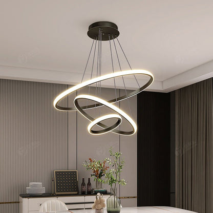 Three-ring LED ceiling light