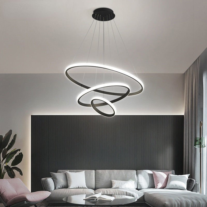 Three-ring LED ceiling light