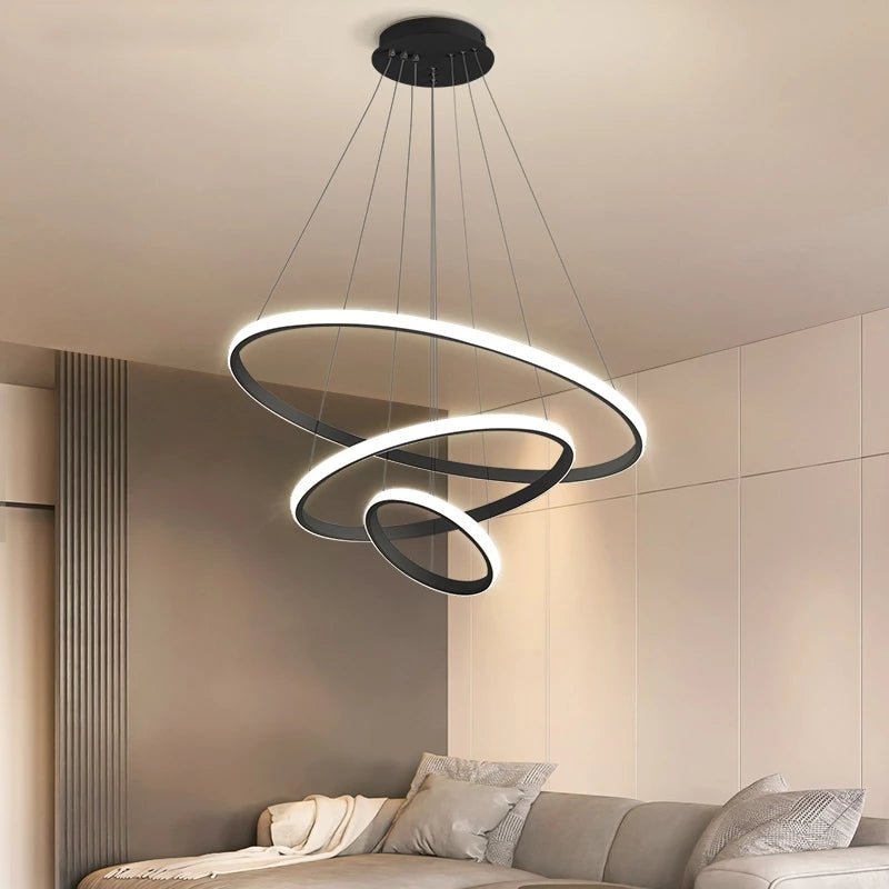 Three-ring LED ceiling light