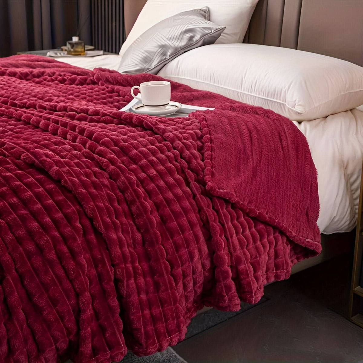 Blanket with a textured surface