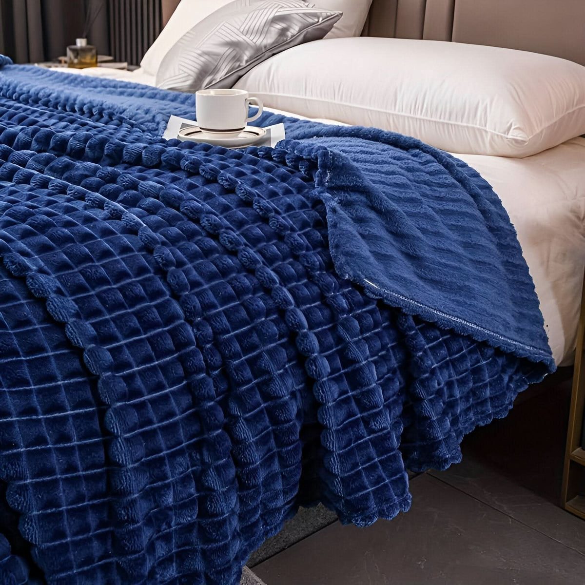 Blanket with a textured surface