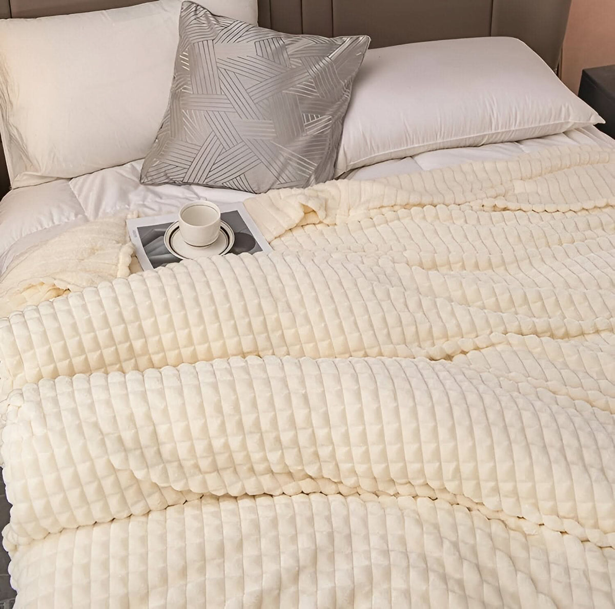 Blanket with a textured surface