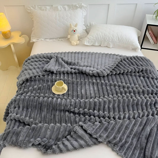 Striped fleece blanket