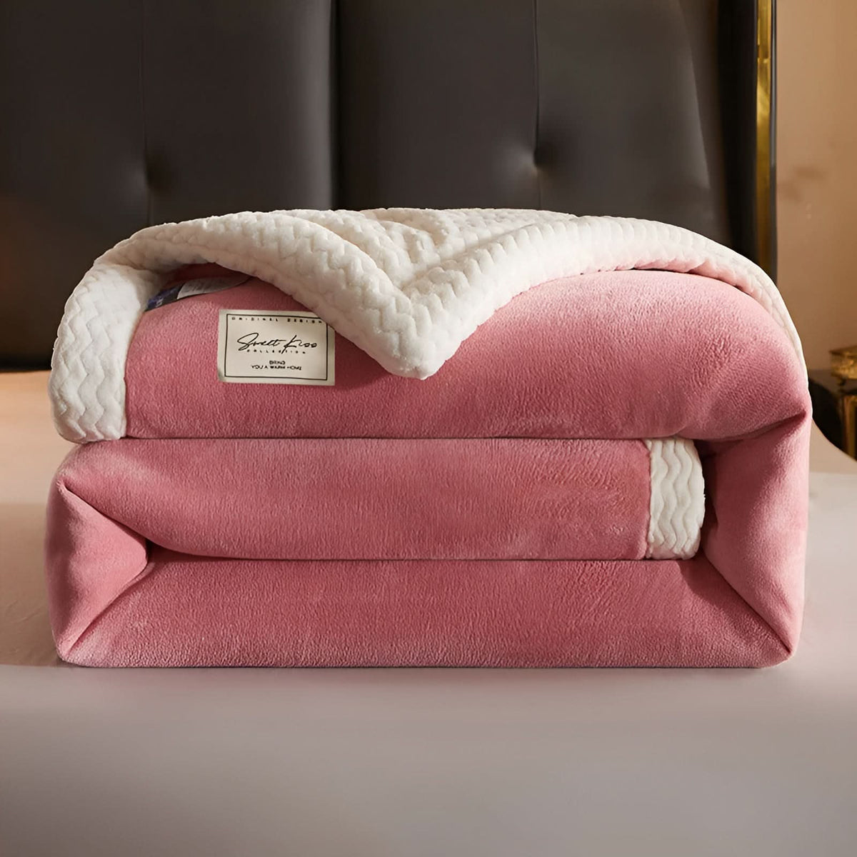 Koc pikowany dwustronny fleece