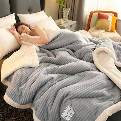 Koc pikowany dwustronny fleece