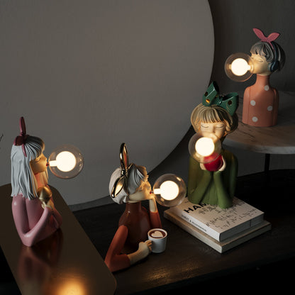 Table lamp with a shade and USB port