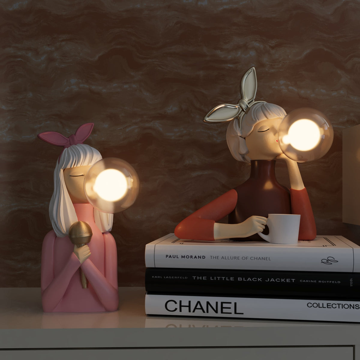 Table lamp with a shade and USB port