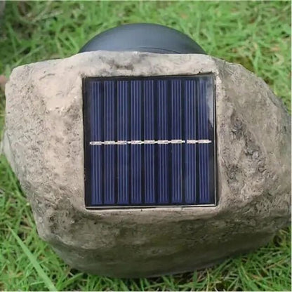 Solar stone-shaped lamp