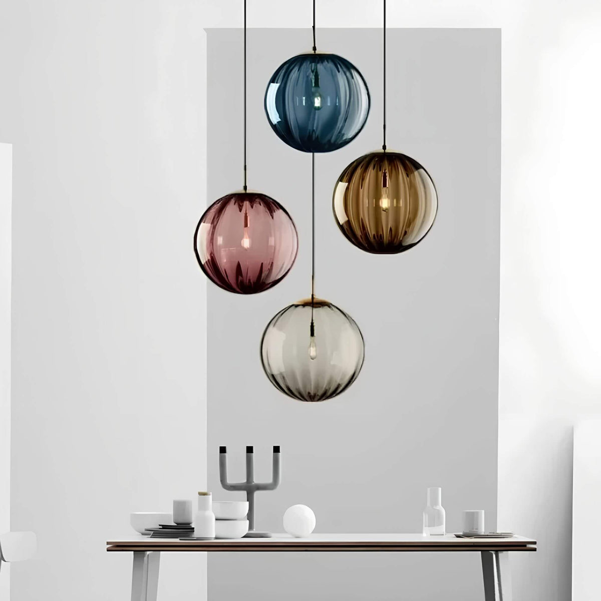 Suspension boule en verre