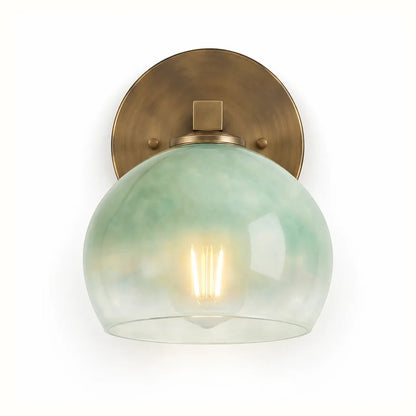 Glass globe wall light