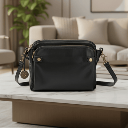 Crossbody bag with a zipper