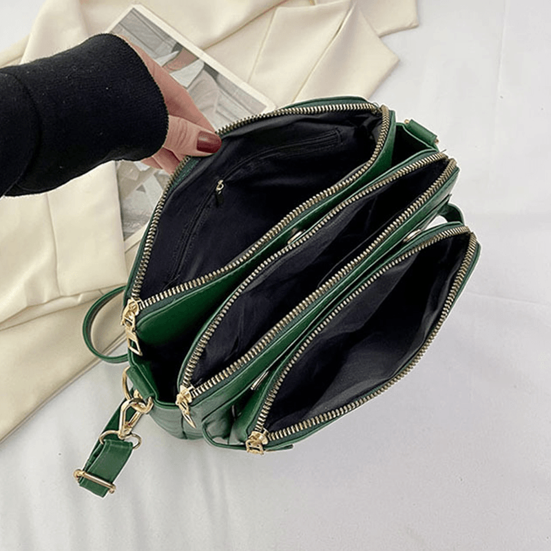 Crossbody bag with a zipper